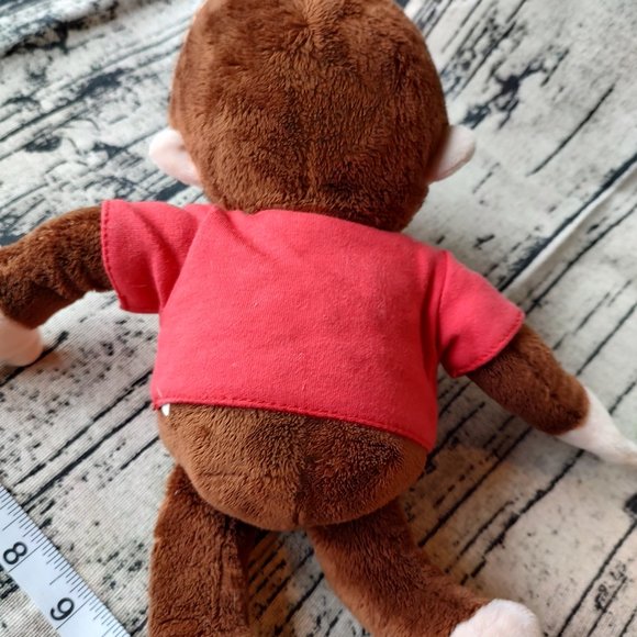 Curious George Red T-Shirt Applause Plush Monkey 12 In - Picture 3 of 5